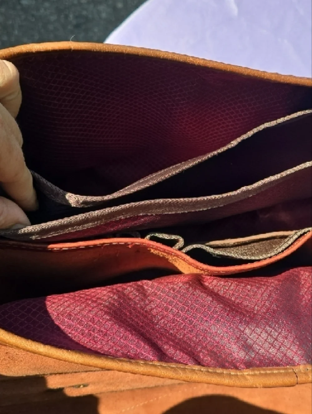 J.W. Hulme Co. Men's Leather Briefcase in Red-Brown